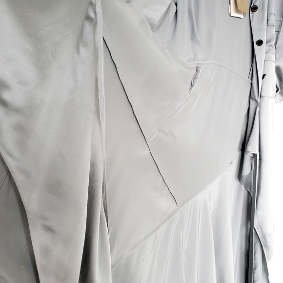 NWT Burberry 100% Silk Tie-waist Shirt Dress 4 - Picture 14 of 16